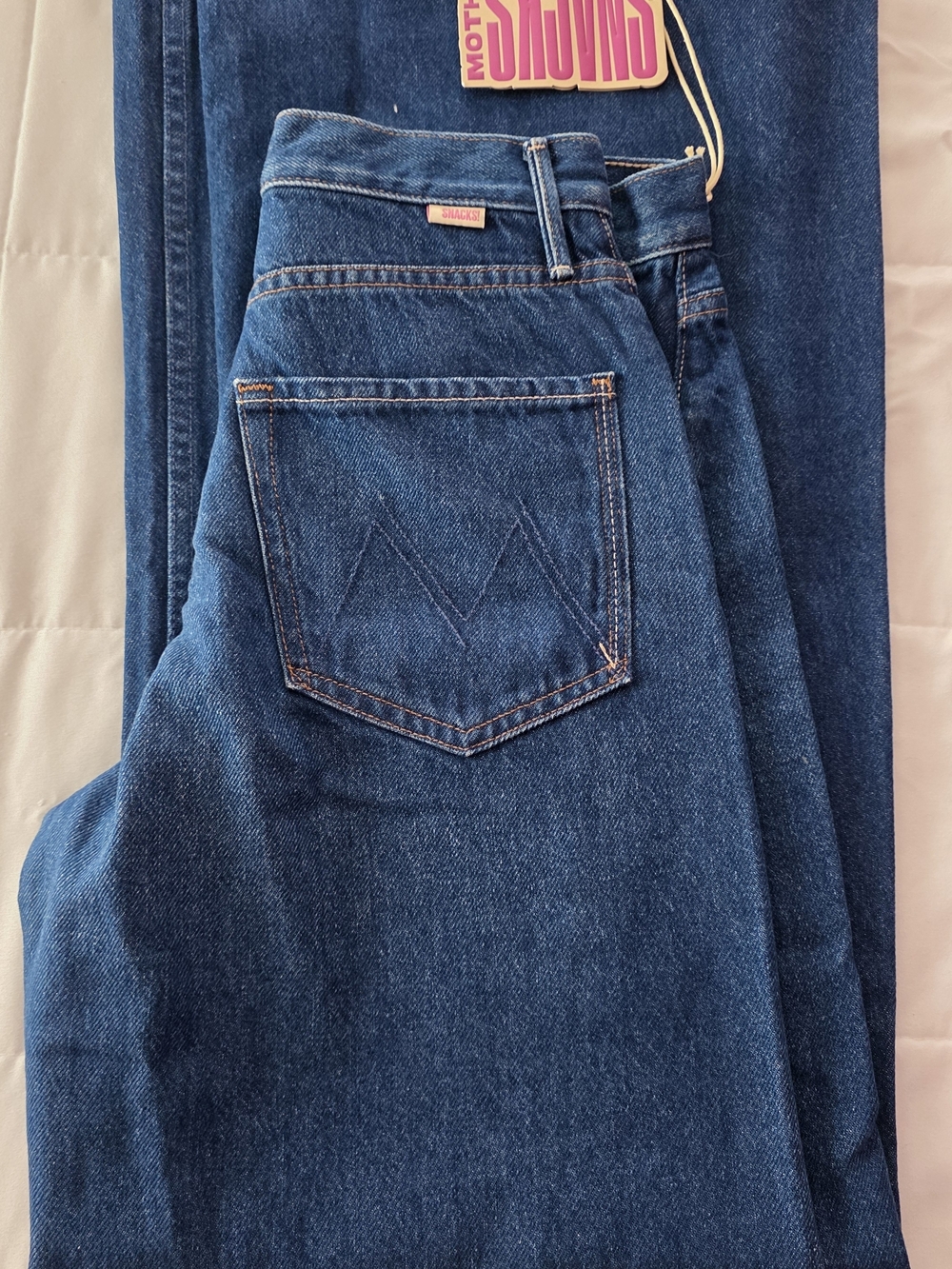 MOTHER Dark Blue Wide Leg Jeans
